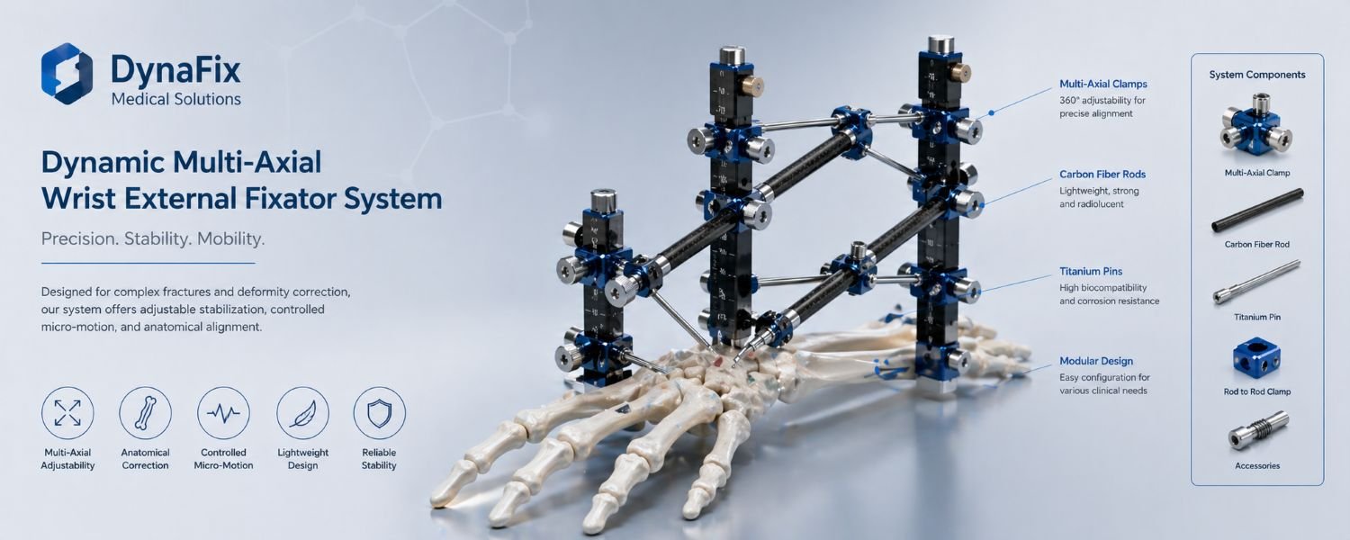 Dynamic multi-axial wrist external fixation system